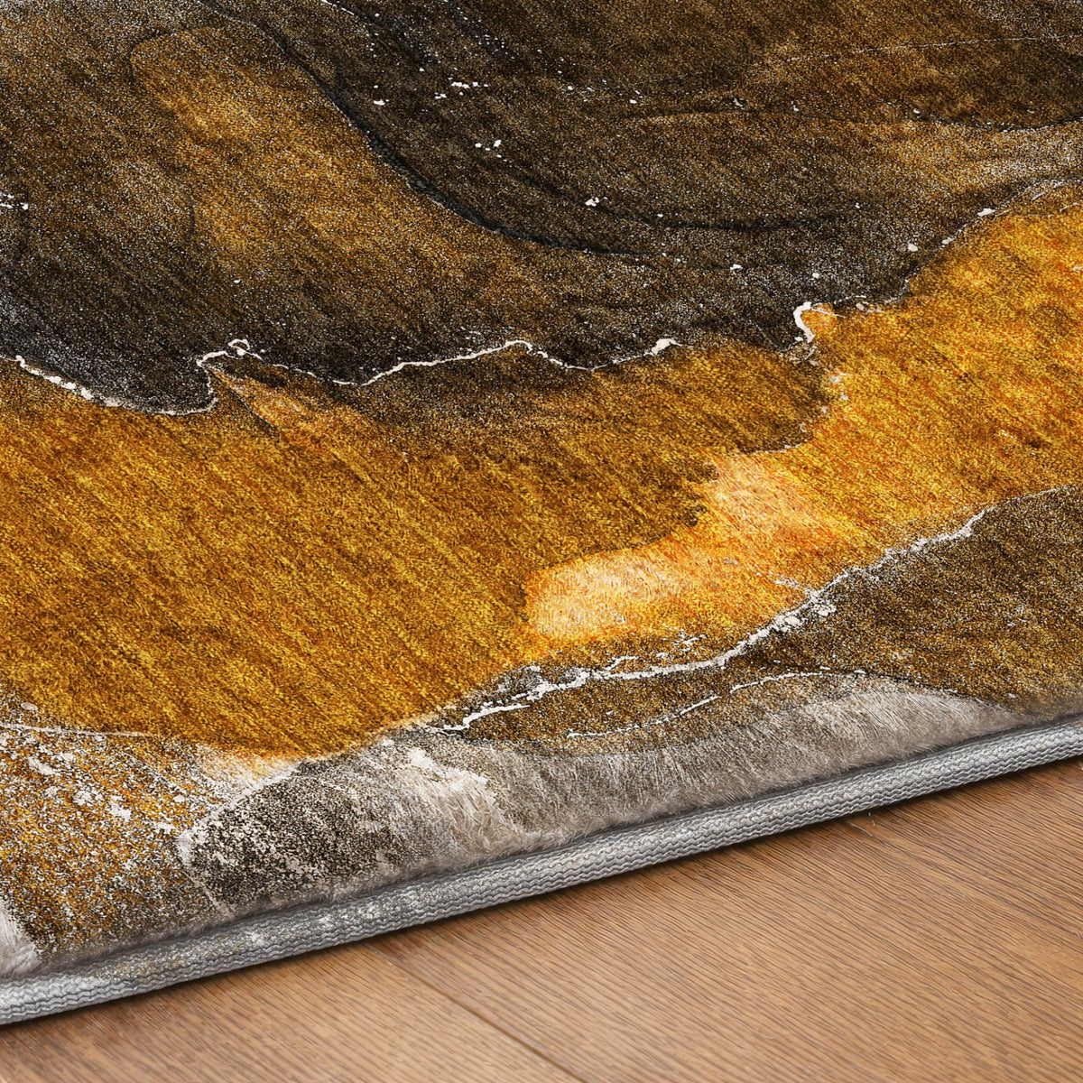 3' X 5' Brown And Taupe Abstract Shag Washable Area Rug With UV Protection - HomeRoots - Flyclothing LLC