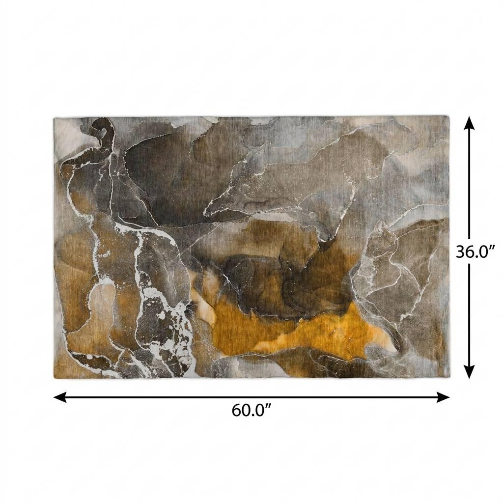 3' X 5' Brown And Taupe Abstract Shag Washable Area Rug With UV Protection - HomeRoots - Flyclothing LLC