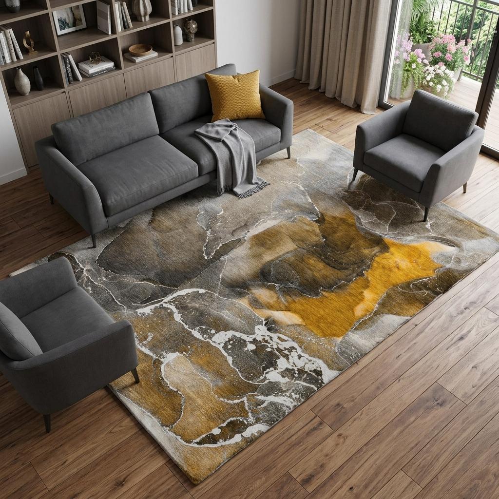 8' X 10' Brown And Taupe Abstract Shag Washable Area Rug With UV Protection - HomeRoots - Flyclothing LLC