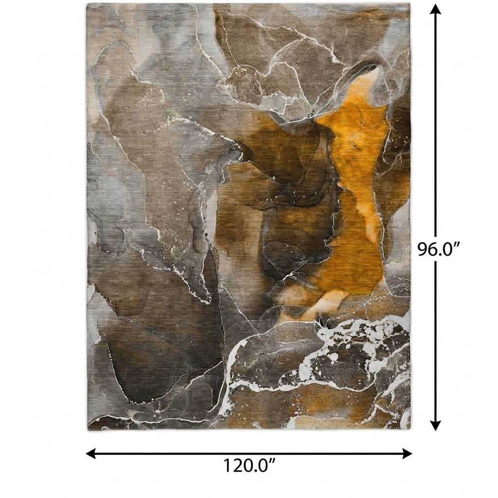 8' X 10' Brown And Taupe Abstract Shag Washable Area Rug With UV Protection - HomeRoots - Flyclothing LLC