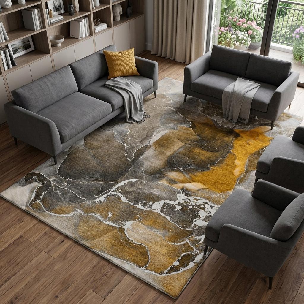 9' X 12' Brown And Taupe Abstract Shag Washable Area Rug With UV Protection - HomeRoots - Flyclothing LLC