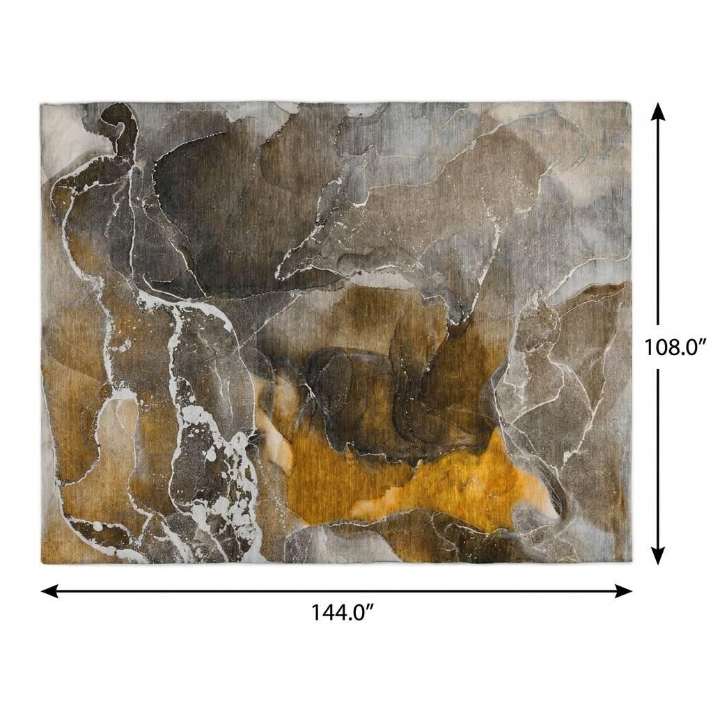 9' X 12' Brown And Taupe Abstract Shag Washable Area Rug With UV Protection - HomeRoots - Flyclothing LLC