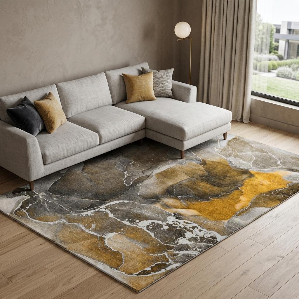 10' X 14' Brown And Taupe Abstract Shag Washable Area Rug With UV Protection - HomeRoots - Flyclothing LLC