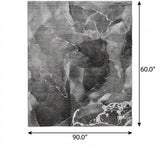 5' X 8' Gray And Charcoal Abstract Shag Washable Area Rug With UV Protection - HomeRoots - Flyclothing LLC