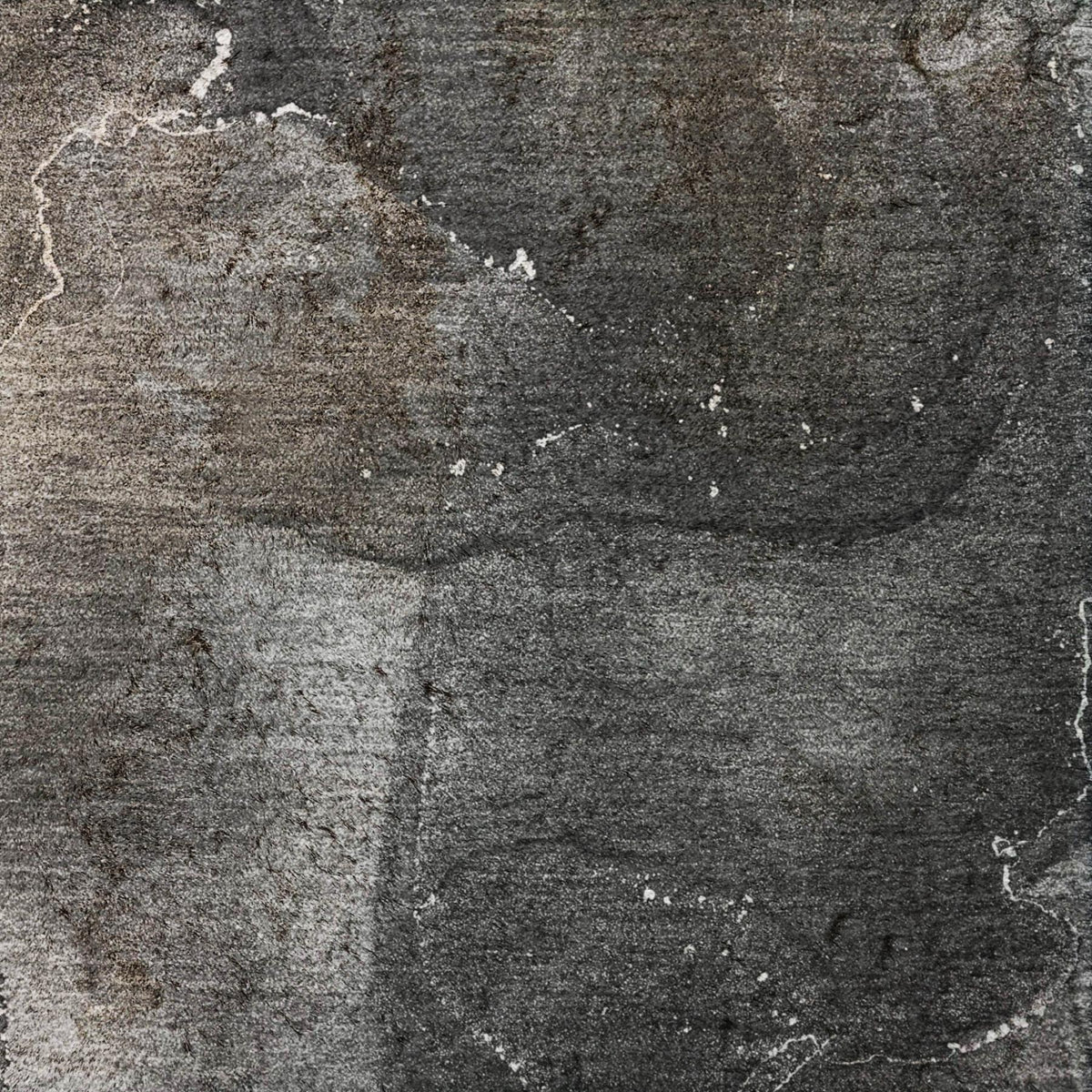 8' Gray And Charcoal Abstract Shag Washable Round Rug With UV Protection - HomeRoots - Flyclothing LLC