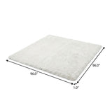 8' Gray And Charcoal Abstract Shag Washable Round Rug With UV Protection - HomeRoots - Flyclothing LLC