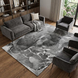 9' X 12' Gray And Charcoal Abstract Shag Washable Area Rug With UV Protection - HomeRoots - Flyclothing LLC