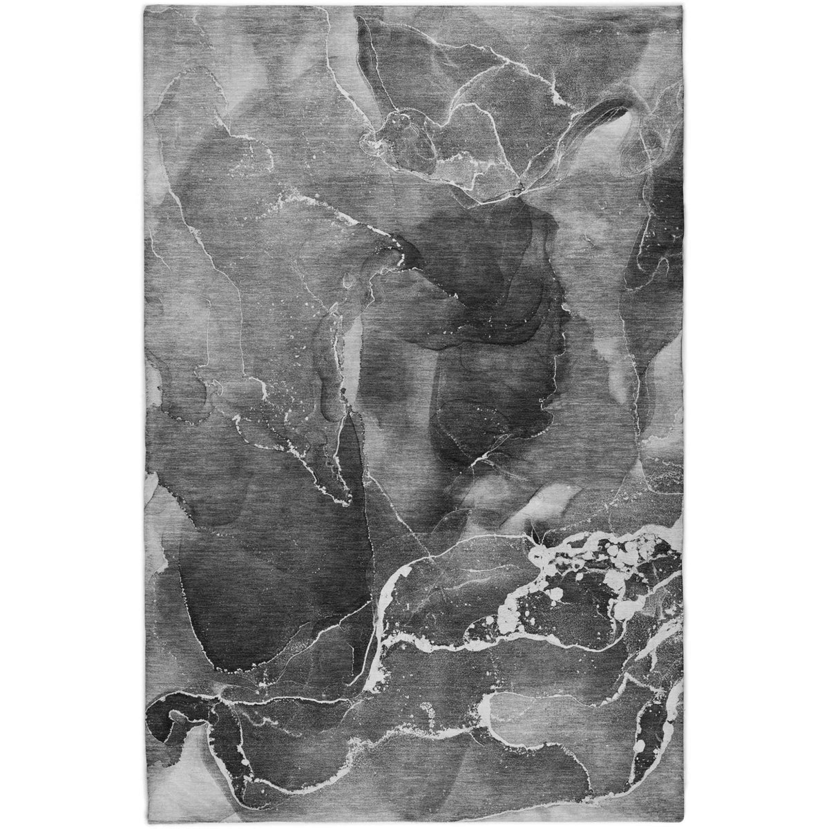 9' X 12' Gray And Charcoal Abstract Shag Washable Area Rug With UV Protection - HomeRoots - Flyclothing LLC