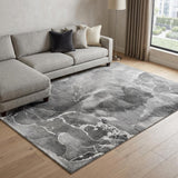 10' X 14' Gray And Charcoal Abstract Shag Washable Area Rug With UV Protection - HomeRoots - Flyclothing LLC