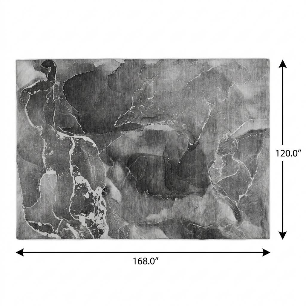 10' X 14' Gray And Charcoal Abstract Shag Washable Area Rug With UV Protection - HomeRoots - Flyclothing LLC