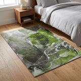 3' X 5' Green And Gray Abstract Shag Washable Area Rug With UV Protection - HomeRoots - Flyclothing LLC