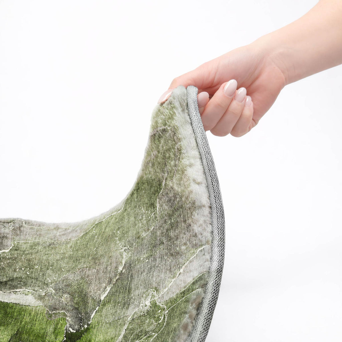 8' Green And Gray Abstract Shag Washable Round Rug With UV Protection - HomeRoots - Flyclothing LLC