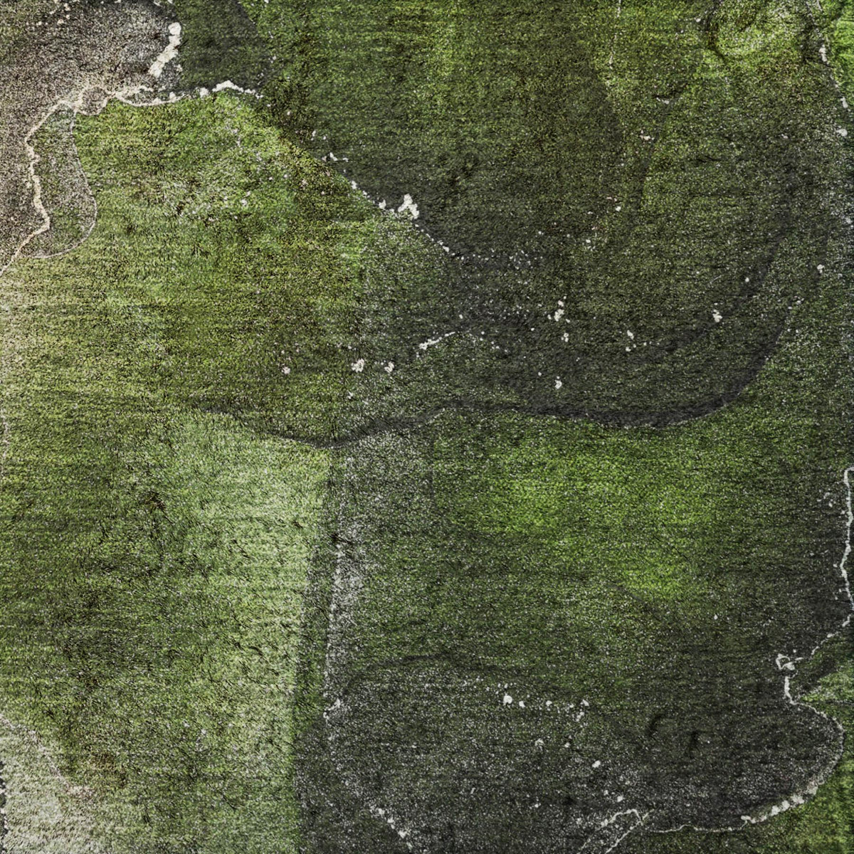 8' Green And Gray Abstract Shag Washable Round Rug With UV Protection - HomeRoots - Flyclothing LLC
