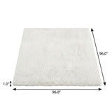 8' Green And Gray Abstract Shag Washable Round Rug With UV Protection - HomeRoots - Flyclothing LLC