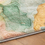 5' X 8' Blue And Teal Abstract Shag Washable Area Rug With UV Protection - HomeRoots - Flyclothing LLC