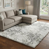 9' X 12' Blue And Teal Abstract Shag Washable Area Rug With UV Protection - HomeRoots - Flyclothing LLC