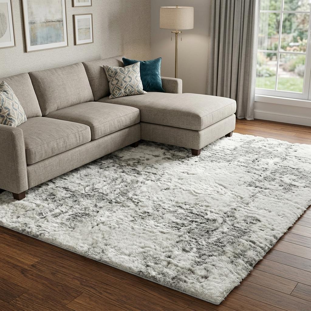 9' X 12' Blue And Teal Abstract Shag Washable Area Rug With UV Protection - HomeRoots - Flyclothing LLC