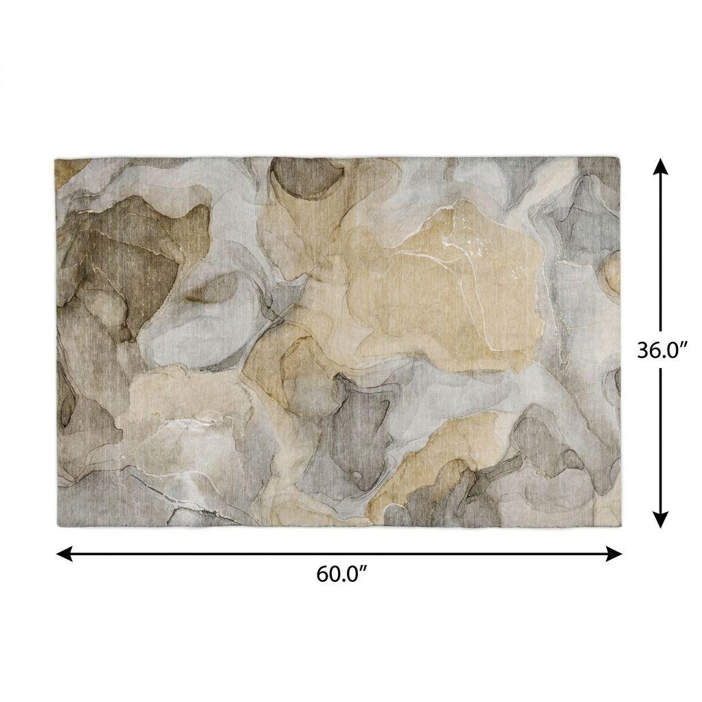 3' X 5' Brown And Taupe Abstract Shag Washable Area Rug With UV Protection - HomeRoots - Flyclothing LLC