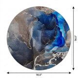 8' Navy Blue And Brown Abstract Shag Washable Round Rug With UV Protection - HomeRoots - Flyclothing LLC