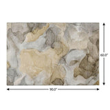 5' X 8' Brown And Taupe Abstract Shag Washable Area Rug With UV Protection - HomeRoots - Flyclothing LLC