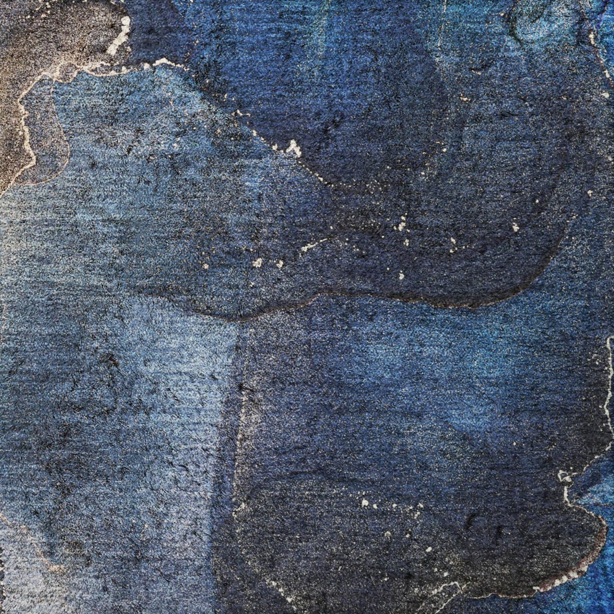 8' X 10' Navy Blue And Brown Abstract Shag Washable Area Rug With UV Protection - HomeRoots - Flyclothing LLC
