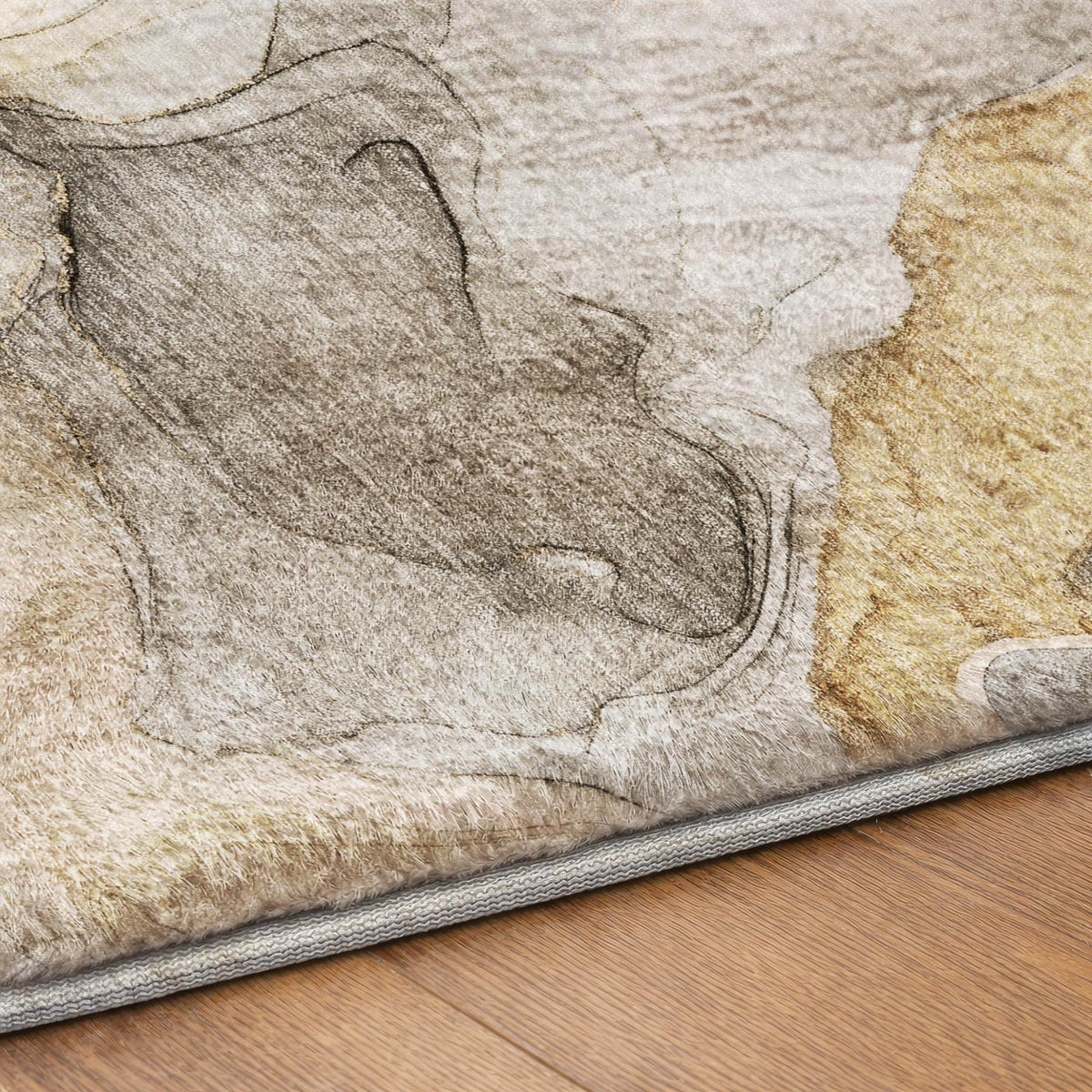8' X 10' Brown And Taupe Abstract Shag Washable Area Rug With UV Protection - HomeRoots - Flyclothing LLC