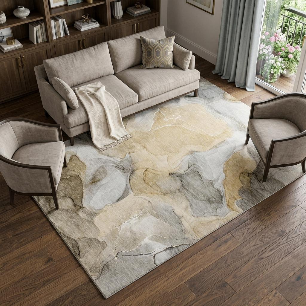 8' X 10' Brown And Taupe Abstract Shag Washable Area Rug With UV Protection - HomeRoots - Flyclothing LLC