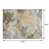 9' X 12' Brown And Taupe Abstract Shag Washable Area Rug With UV Protection - HomeRoots - Flyclothing LLC