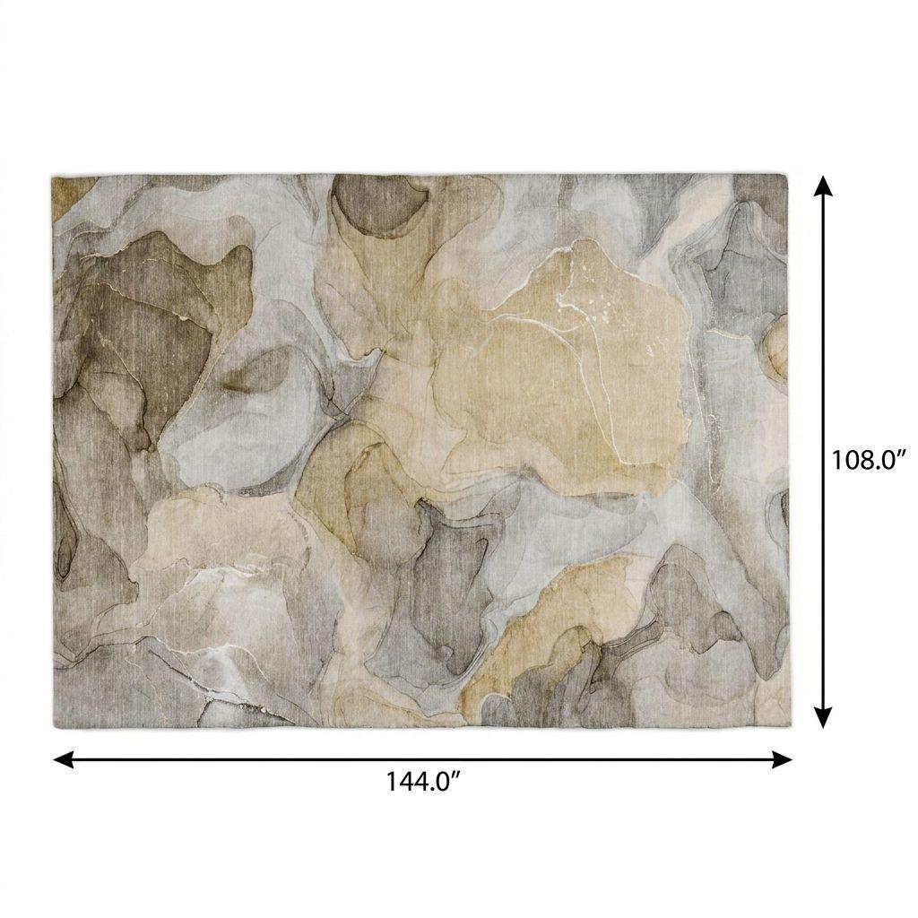 9' X 12' Brown And Taupe Abstract Shag Washable Area Rug With UV Protection - HomeRoots - Flyclothing LLC