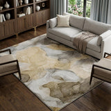 10' X 14' Brown And Taupe Abstract Shag Washable Area Rug With UV Protection - HomeRoots - Flyclothing LLC