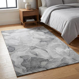 3' X 5' Gray And Charcoal Abstract Shag Washable Area Rug With UV Protection - HomeRoots - Flyclothing LLC