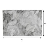 3' X 5' Gray And Charcoal Abstract Shag Washable Area Rug With UV Protection - HomeRoots - Flyclothing LLC