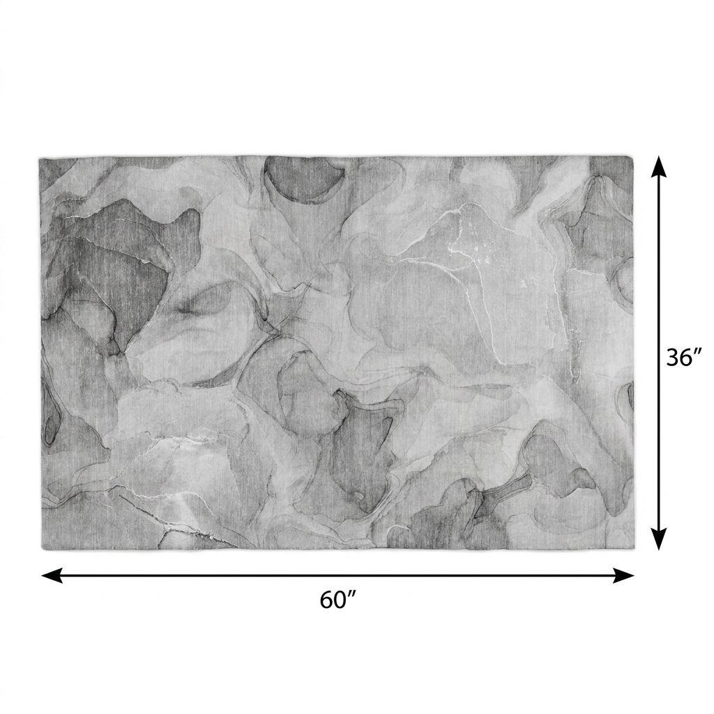 3' X 5' Gray And Charcoal Abstract Shag Washable Area Rug With UV Protection - HomeRoots - Flyclothing LLC