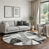8' Orange And Brown Abstract Shag Washable Round Rug With UV Protection - HomeRoots - Flyclothing LLC