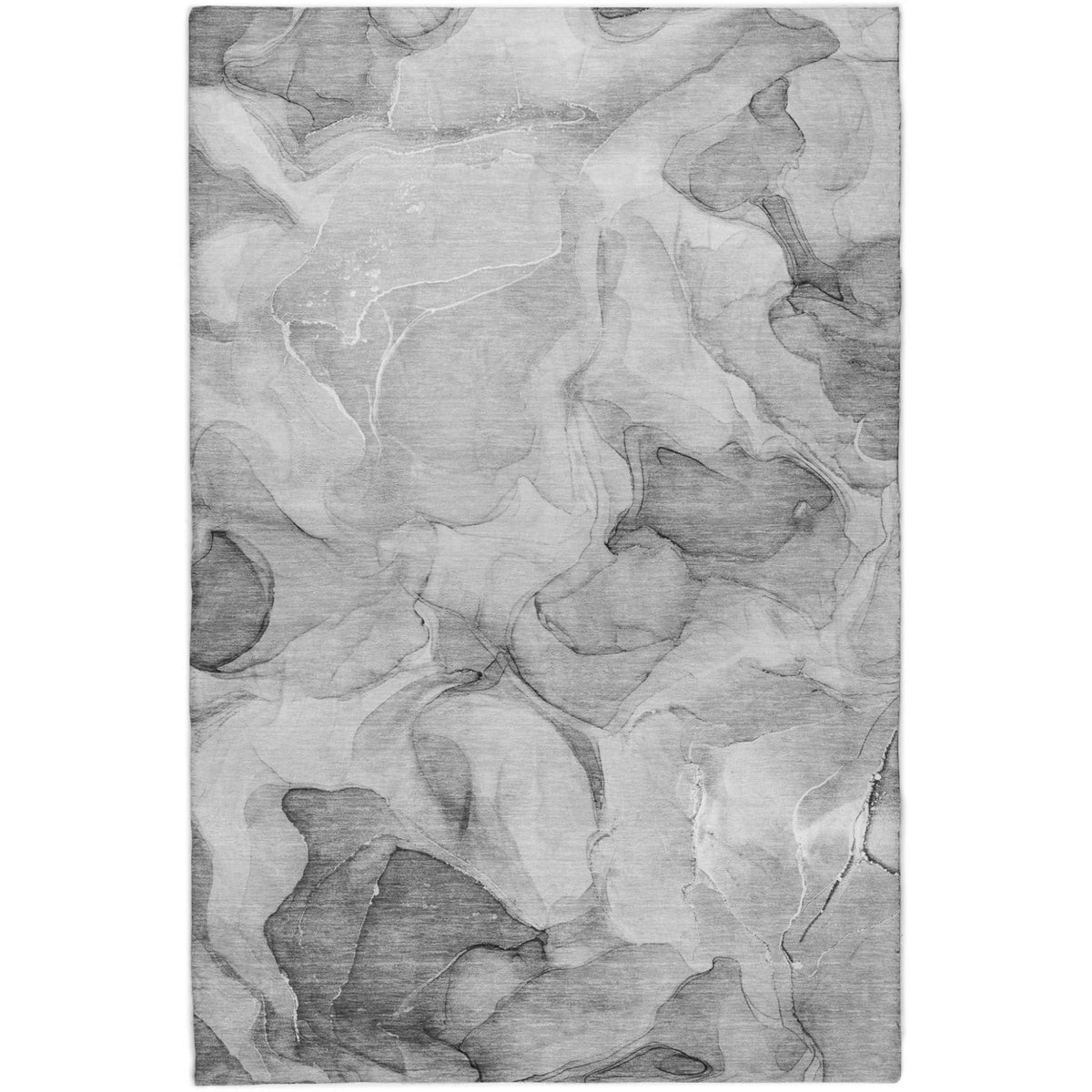 5' X 8' Gray And Charcoal Abstract Shag Washable Area Rug With UV Protection - HomeRoots - Flyclothing LLC