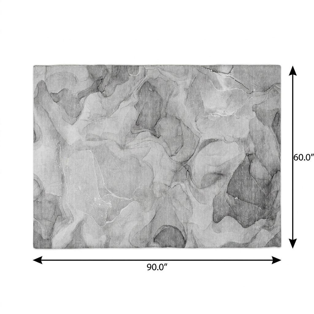 5' X 8' Gray And Charcoal Abstract Shag Washable Area Rug With UV Protection - HomeRoots - Flyclothing LLC