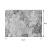 5' X 8' Gray And Charcoal Abstract Shag Washable Area Rug With UV Protection - HomeRoots - Flyclothing LLC