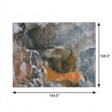 9' X 12' Orange And Brown Abstract Shag Washable Area Rug With UV Protection - HomeRoots - Flyclothing LLC