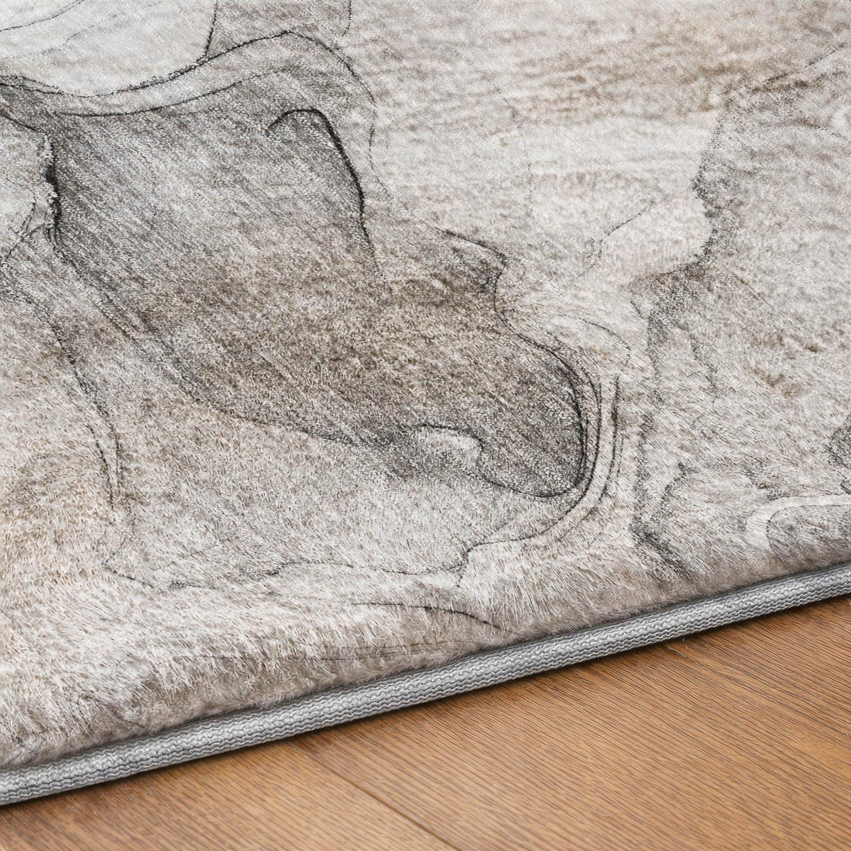 9' X 12' Gray And Charcoal Abstract Shag Washable Area Rug With UV Protection - HomeRoots - Flyclothing LLC