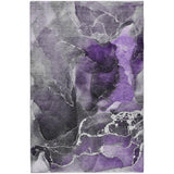 3' X 5' Purple And Gray Abstract Shag Washable Area Rug With UV Protection - HomeRoots - Flyclothing LLC