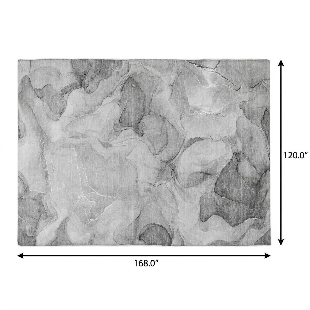 10' X 14' Gray And Charcoal Abstract Shag Washable Area Rug With UV Protection - HomeRoots - Flyclothing LLC