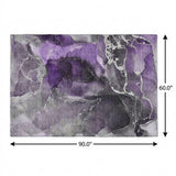 5' X 8' Purple And Gray Abstract Shag Washable Area Rug With UV Protection - HomeRoots - Flyclothing LLC
