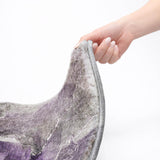 8' Purple And Gray Abstract Shag Washable Round Rug With UV Protection - HomeRoots - Flyclothing LLC