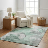 5' X 8' Green And Mint Green Abstract Shag Washable Area Rug With UV Protection - HomeRoots - Flyclothing LLC