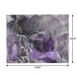 9' X 12' Purple And Gray Abstract Shag Washable Area Rug With UV Protection - HomeRoots - Flyclothing LLC