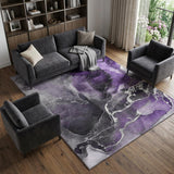 10' X 14' Purple And Gray Abstract Shag Washable Area Rug With UV Protection - HomeRoots - Flyclothing LLC
