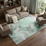 10' X 14' Green And Mint Green Abstract Shag Washable Area Rug With UV Protection - HomeRoots - Flyclothing LLC