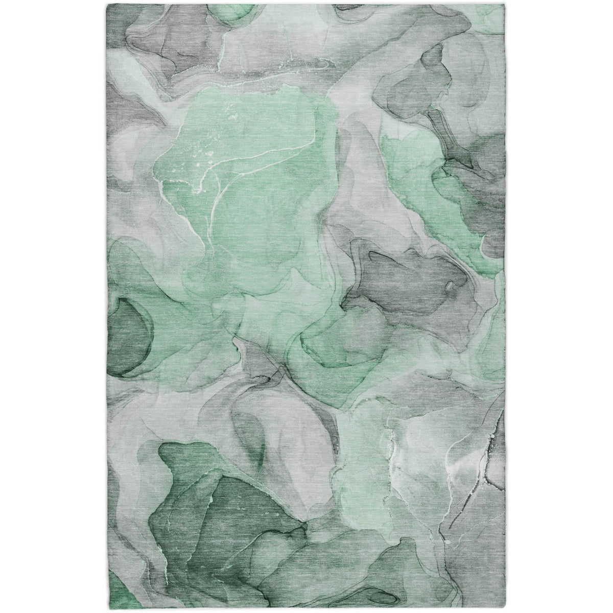 10' X 14' Green And Mint Green Abstract Shag Washable Area Rug With UV Protection - HomeRoots - Flyclothing LLC