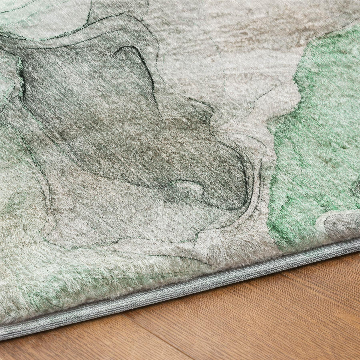 10' X 14' Green And Mint Green Abstract Shag Washable Area Rug With UV Protection - HomeRoots - Flyclothing LLC
