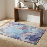 3' X 5' Navy Blue And Blue Abstract Shag Washable Area Rug With UV Protection - HomeRoots - Flyclothing LLC